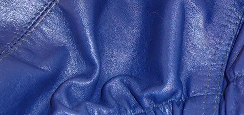 Lederslip mit Innenfutter Blau