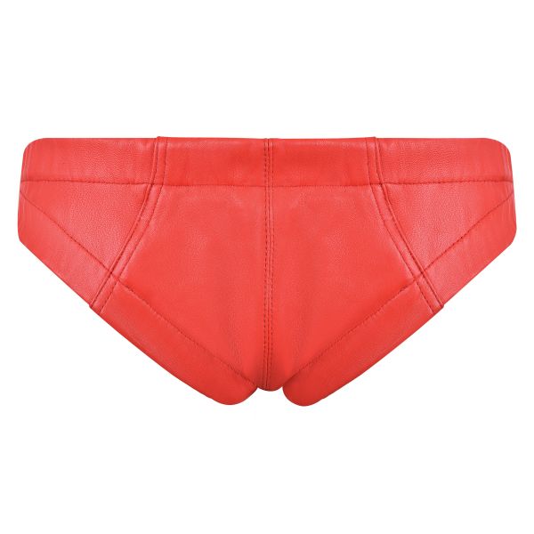 Lederslip mit Innenfutter Rot